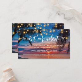 Mesa Elegante tarjeta web de boda tropical de playa