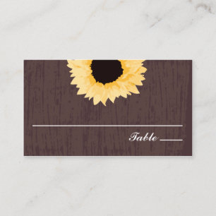 Mesa Esplendor De Girasol Rústico   Tarjeta de boda Esc