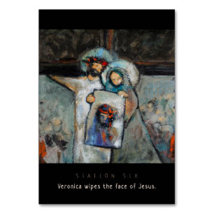 Mesa Estación 6, Veronica limpia la cara, Tarjeta de Or