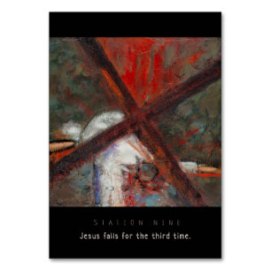Mesa Estación Nueve, Jesús otoño 3, tarjeta de oración