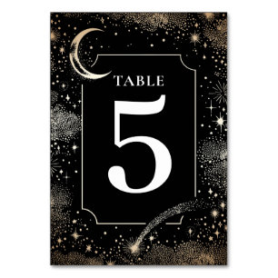 Mesa Estrellas celestes Tarjeta de número de tabla Boda