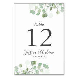 Mesa Eucalyptus Boda Número de tabla Tarjeta Verde Rúst