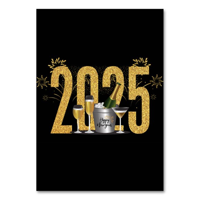 Mesa Feliz Año Nuevo - Tarjeta de plaza (Anverso)