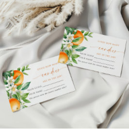 Mesa Floral naranja Cuántos Candies Ducha Tarjeta de ju