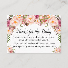 Mesa Floral rosa Traer un libro bebé tarjeta de inserci