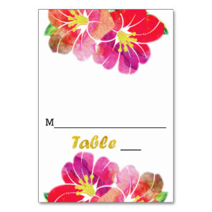 Mesa Flores acuáticas boda tarjeta de acompañamiento pl