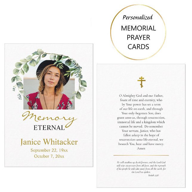 Mesa Foto cristiana ortodoxa tarjeta de oración funerar (Subido por el creador)