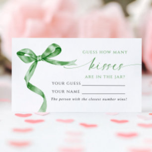 Mesa Green Bow Cuántas Besos Ducha Tarjeta de juego