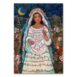 Mesa Hail Mary, tarjeta de oración de Ave Maria