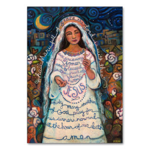 Mesa Hail Mary, tarjeta de oración de Ave Maria