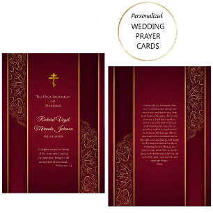 Mesa Impresionante tarjeta de oración de Boda ortodoxo 