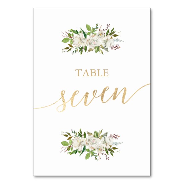 Mesa Jardín Antiguo | TARJETA DE TABLA DE ORO BODA flor (Anverso)