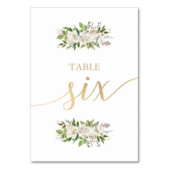 Mesa Jardín Antiguo | TARJETA DE TABLA ORO BODA floral  (Anverso)