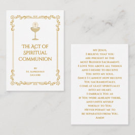 Mesa La tarjeta de oración del acto de comunión espirit
