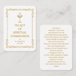 Mesa La tarjeta de oración del acto de comunión espirit
