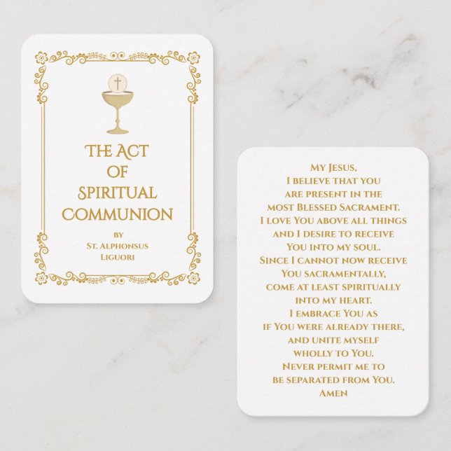 Mesa La tarjeta de oración del acto de comunión espirit (Anverso / Reverso)