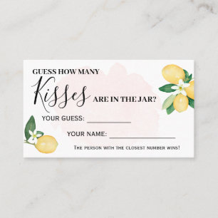 Mesa Lemon rosa Cuántos besos tarjeta de juego ducha de
