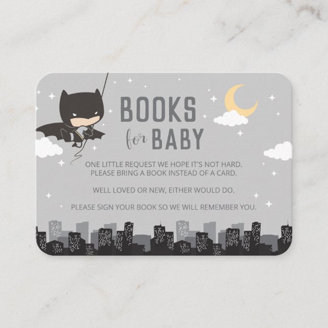 Mesa Libros de Batman para el bebé | Tarjeta de inserci (Anverso)