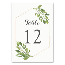 Mesa Marco geométrico de oro de la tarjeta de número de