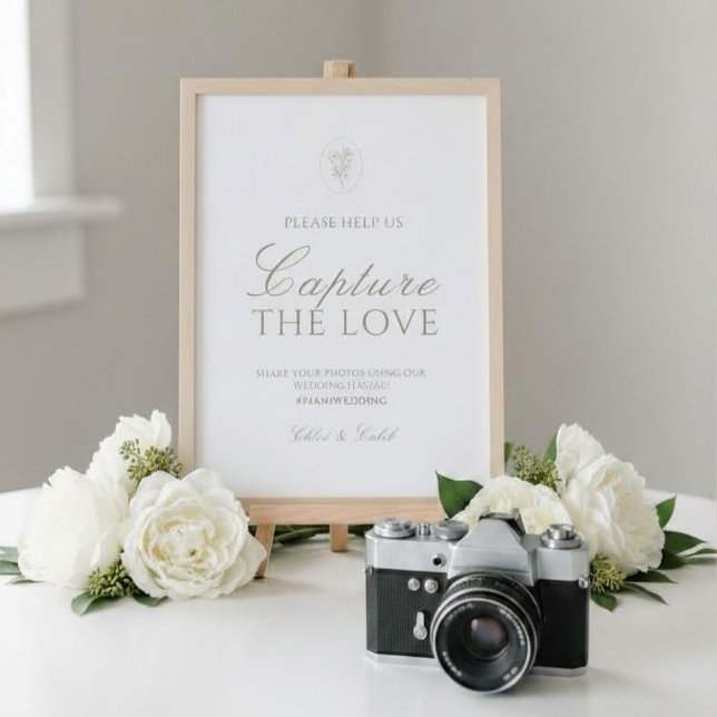 Mesa Marfil | Tarjeta de signo de boda chic 'Capture el (Subido por el creador)