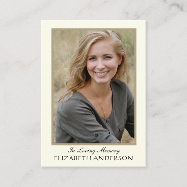 Mesa Memorial de la tarjeta de oración del funerario (Anverso)