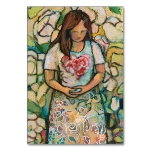 Mesa Mujer con tarjeta de oración de la paciente, roman