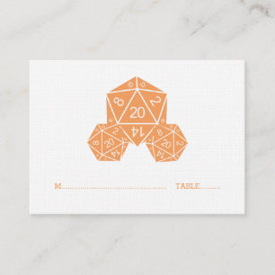 Mesa Naranja D20 dados Boda tarjeta de plaza