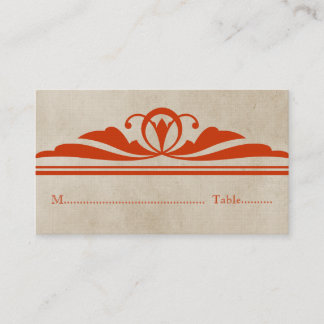 Mesa Naranja elegante tarjeta de decoración