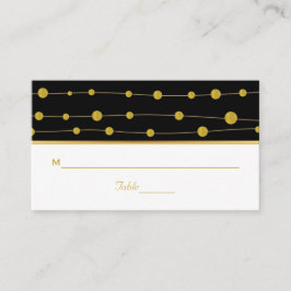 Mesa Negro, perlas de Relieve metalizado dorado tarjeta