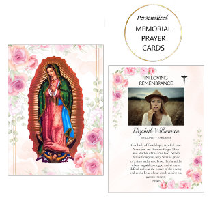 Mesa Nuestra Señora de Guadalupe Tarjeta de oración con