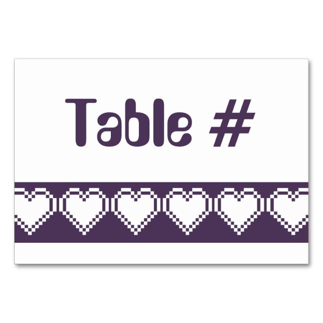 Mesa Nuestra tarjeta de 8 bits Hearts in Purple Table (Anverso)