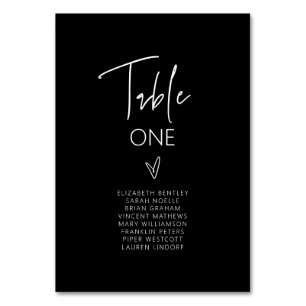 Mesa Número de tabla Boda Tarjeta de asiento de invitad