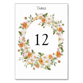 Mesa Número de tabla Número de tarjeta de boda floral b