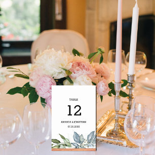 Mesa Número de tarjeta de tabla del Boda de ecología de