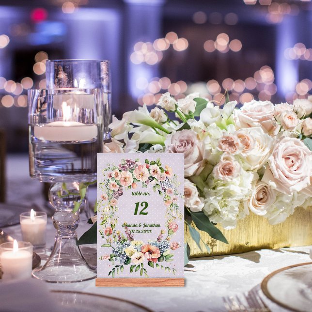 Mesa Número de tarjeta de tabla del Boda de la guirnald (Subido por el creador)