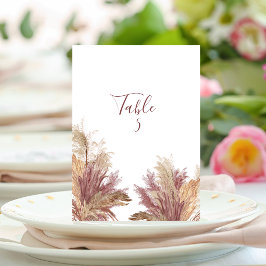 Mesa Números de tabla Tarjeta Pampas Elegancia Mauve Ro