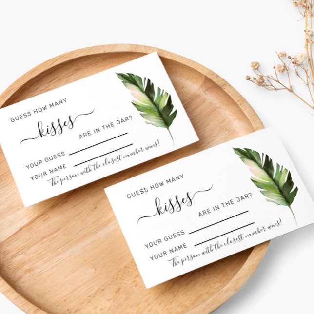 Mesa Palm Leaf Tropic Cuántas Besos Ducha Tarjeta De Ju (Subido por el creador)