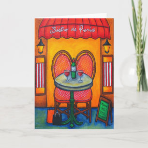 Mesa para dos en la tarjeta de felicitación de Par