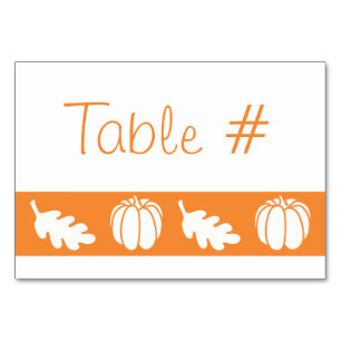 Mesa Parche de calabaza en la tarjeta de tabla Naranja