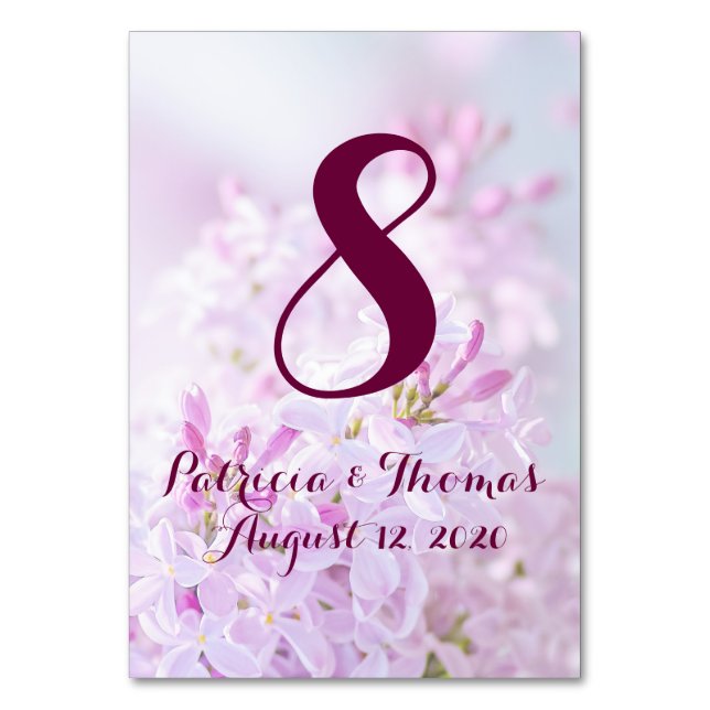 Mesa personalizable de tarjeta de tabla boda (Anverso)