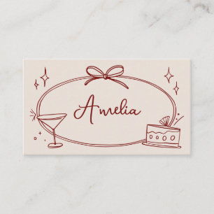 Mesa Personalizado tarjeta de cumpleaños beige rojo