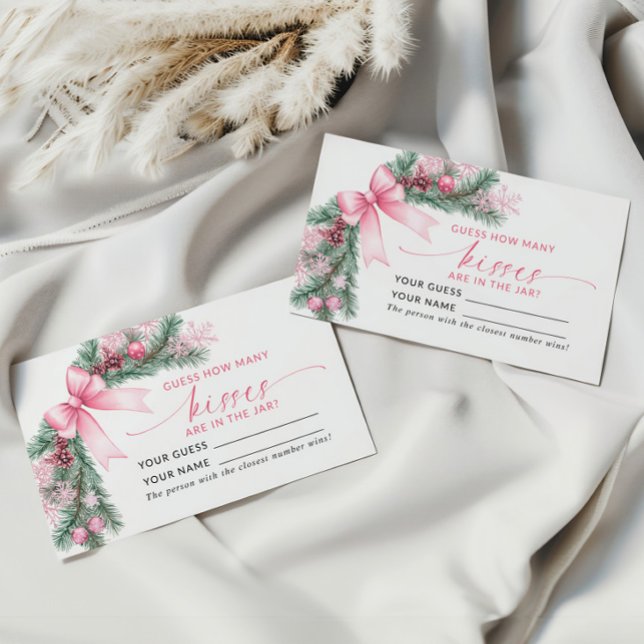 Mesa Pink Bow Navidades Cuántas Besos Tarjeta De Juego (Subido por el creador)