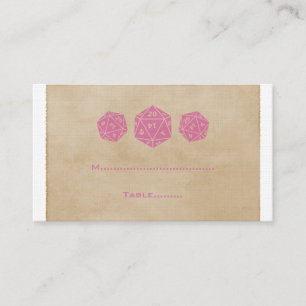 Mesa Pink Grunge D20 Dice Tarjeta de lugar de juego