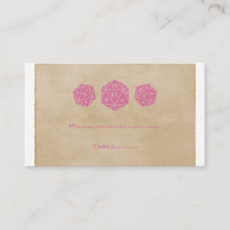 Mesa Pink Grunge D20 Dice Tarjeta de lugar de juego