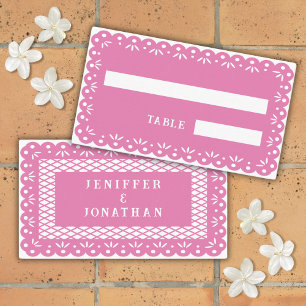 Mesa PINK MEXICAN PAPEL PICADO tarjeta de lugar