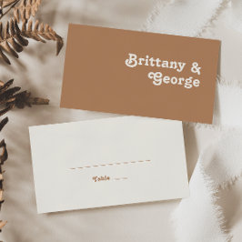 Mesa Playa Retro | Tarjeta de plaza Boda plana marrón