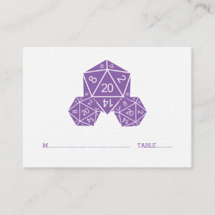 Mesa Púrpura D20 dados Boda de la tarjeta