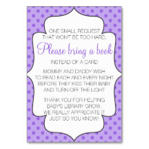 Púrpura Traer un libro en lugar de una tarjeta Ins