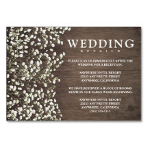 Recepción de bodas de aliento para bebés + tarjeta