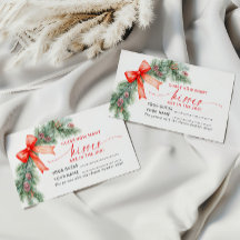 Red Bow Navidades Cuántas Besos Ducha Tarjeta De J